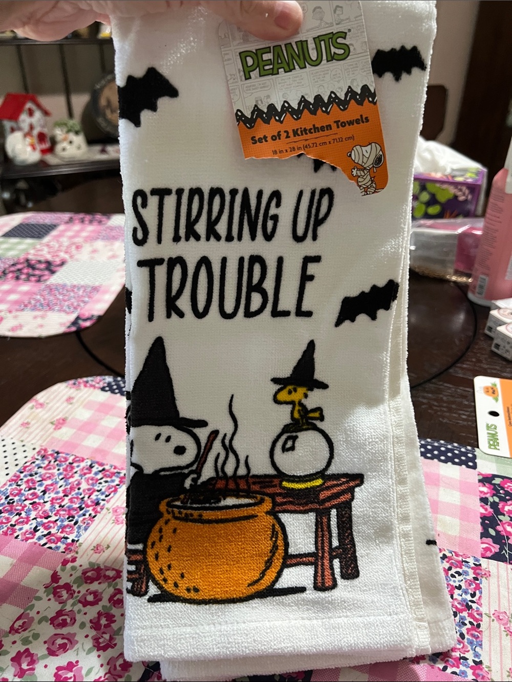 New Peanuts Kitchen Towels in Green, Black, Orange, White